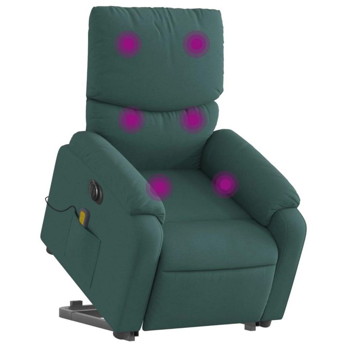 VIDAXL Fauteuil inclinable de massage electrique Vert fonce Tissu