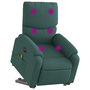 Voir la diapositive 3 : VIDAXL Fauteuil inclinable de massage electrique Vert fonce Tissu