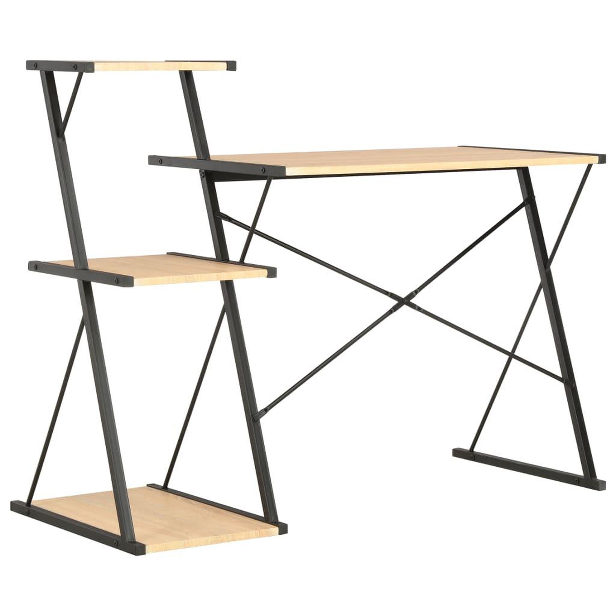 Voir la diapositive 4 : VIDAXL Bureau avec etagere Noir et chene 116x50x93 cm