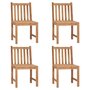 Voir la diapositive 2 : VIDAXL Chaises de jardin lot de 4 avec coussins Bois de teck massif
