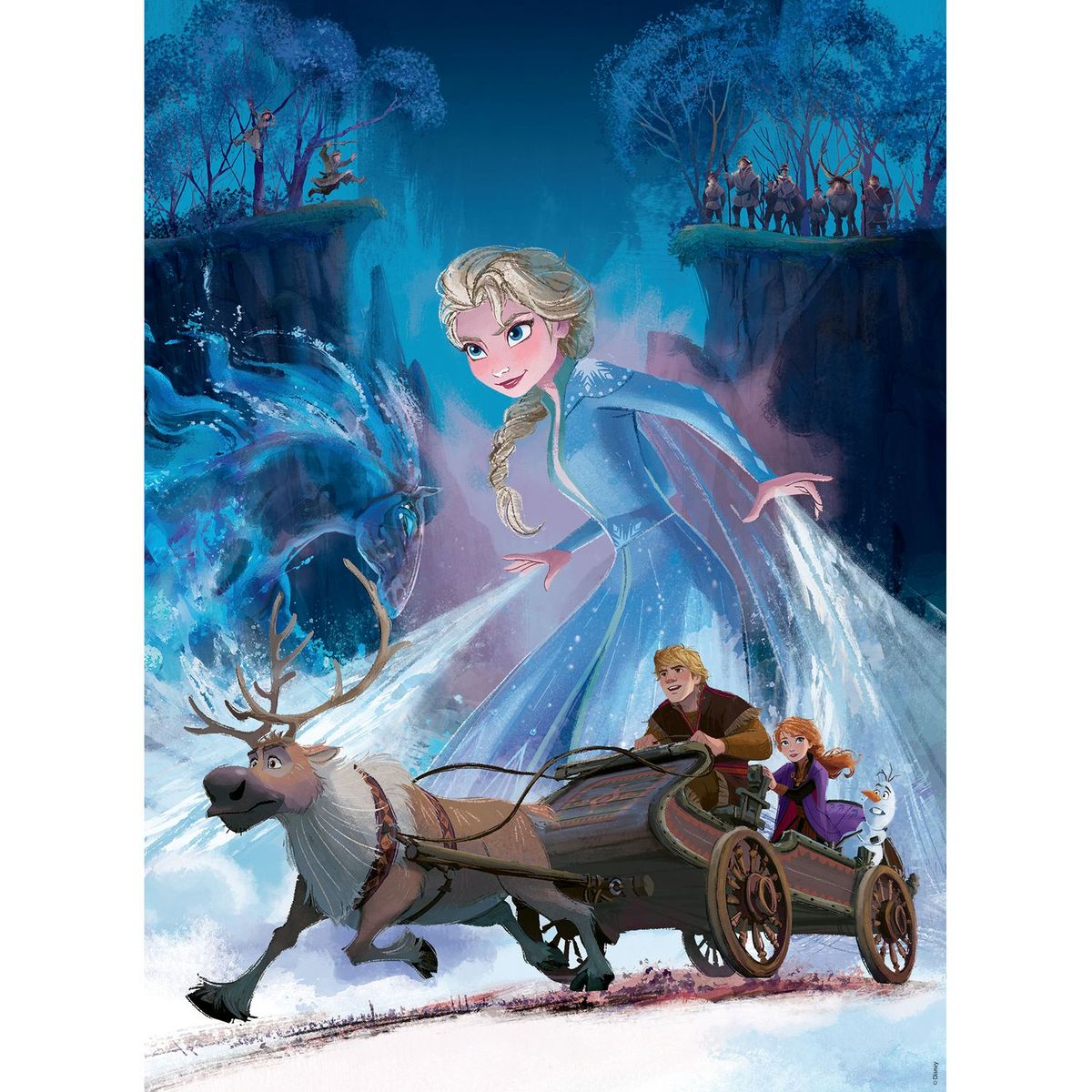 RAVENSBURGER Puzzle 200 pièces XXL - La forêt mystérieuse / Disney La Reine des Neiges 2