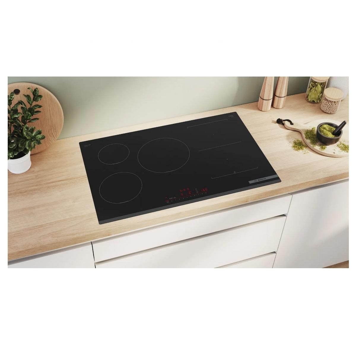 BOSCH Table de cuisson induction 60cm 5 feux 7400w noir - PVW831HC1E