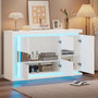 Voir la diapositive 5 : MERAX Buffet 3 porte(s) 0 tiroir(s) - 140 cm blanc led panneau de particules