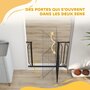 Voir la diapositive 6 : PAWHUT Barrière de sécurité chien réglable 75-95 cm - porte verrouillable - sans perçage - acier ABS noir
