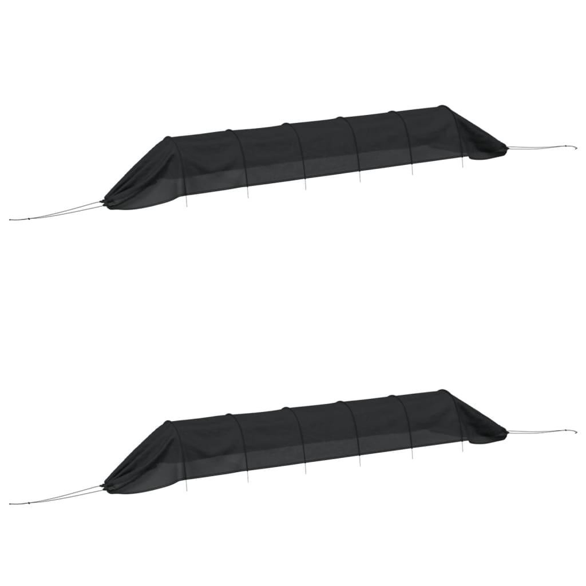 Voir la diapositive 2 : VIDAXL Tunnels en filet 2 pcs noir acier et polyethylene