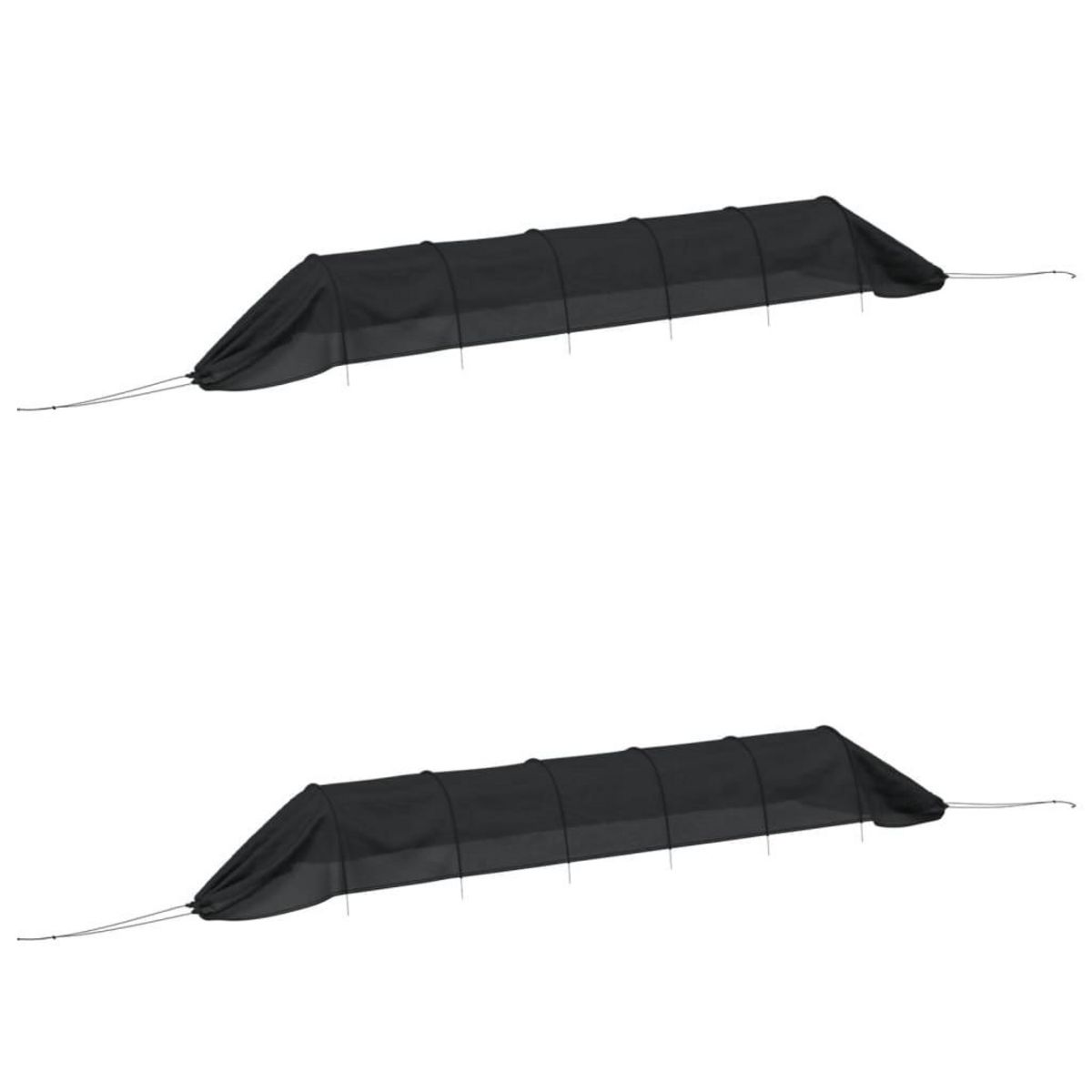 VIDAXL Tunnels en filet 2 pcs noir acier et polyethylene