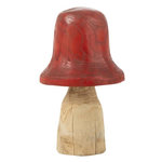 Paris Prix Champignon Déco en Bois  Cloche  42cm Naturel & Rouge