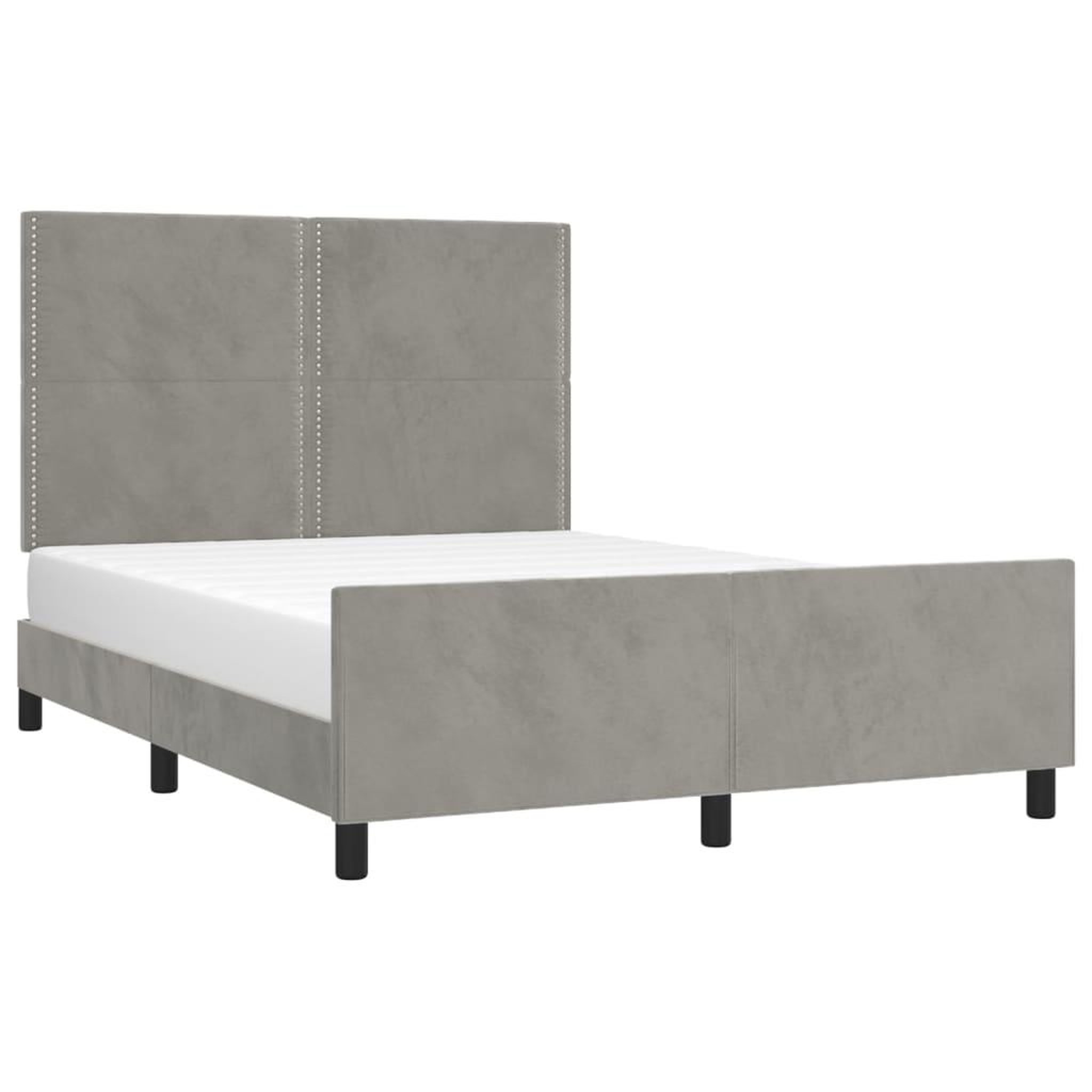 Voir la diapositive 3 : VIDAXL Cadre de lit sans matelas gris clair 140x190 cm velours