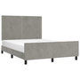 Voir la diapositive 3 : VIDAXL Cadre de lit sans matelas gris clair 140x190 cm velours
