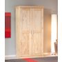 Voir la diapositive 2 :  Armoire de chambre 2 portes avec penderie pin massif naturel ULLI