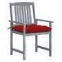 Voir la diapositive 2 : VIDAXL Chaises de jardin et coussins lot de 8 Bois acacia solide Gris