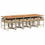 Voir la diapositive 5 : VIDAXL Ensemble a manger de jardin et coussins 11 pcs beige poly rotin