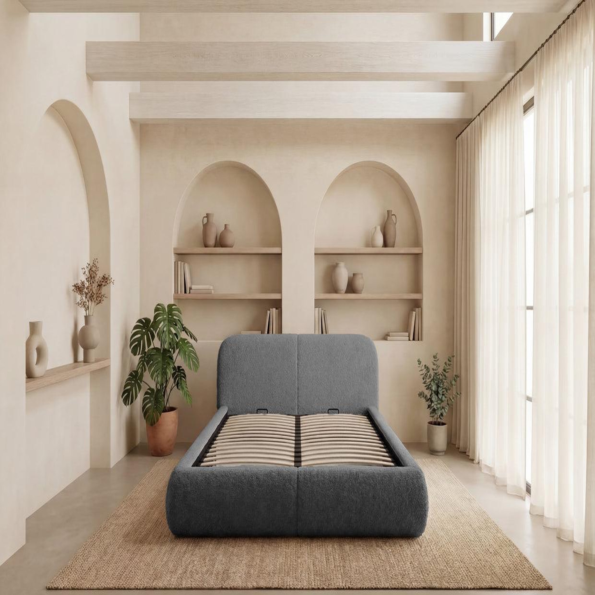 Voir la diapositive 4 : CASANOVA PARIS Delora - lit coffre tissu chenille