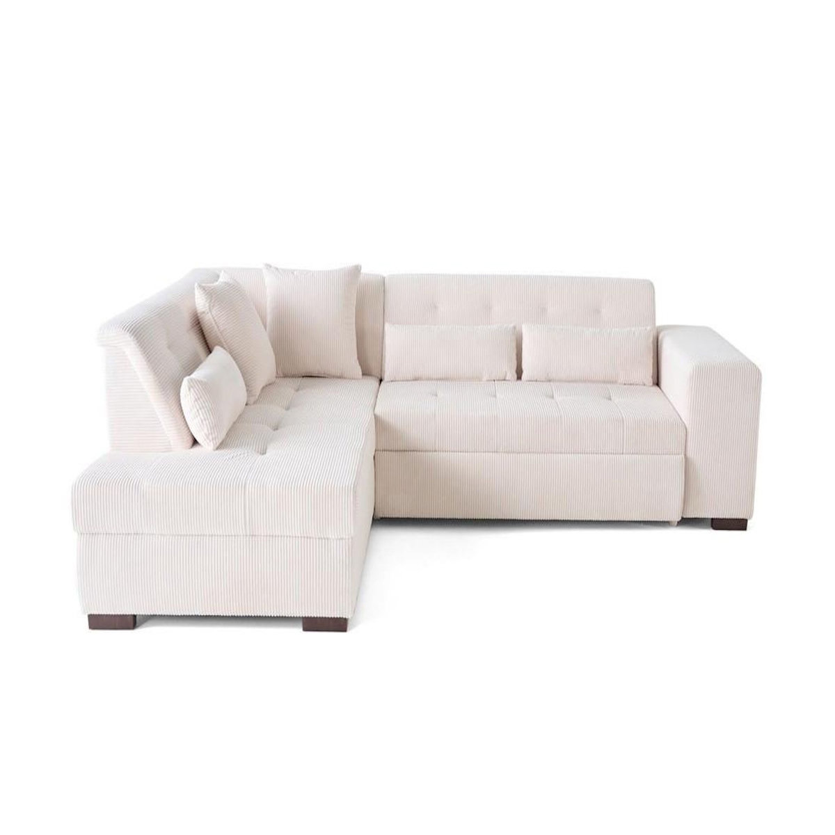 LISA DESIGN Vermont - canapé d'angle gauche - 5 places - convertible - en velours côtelé