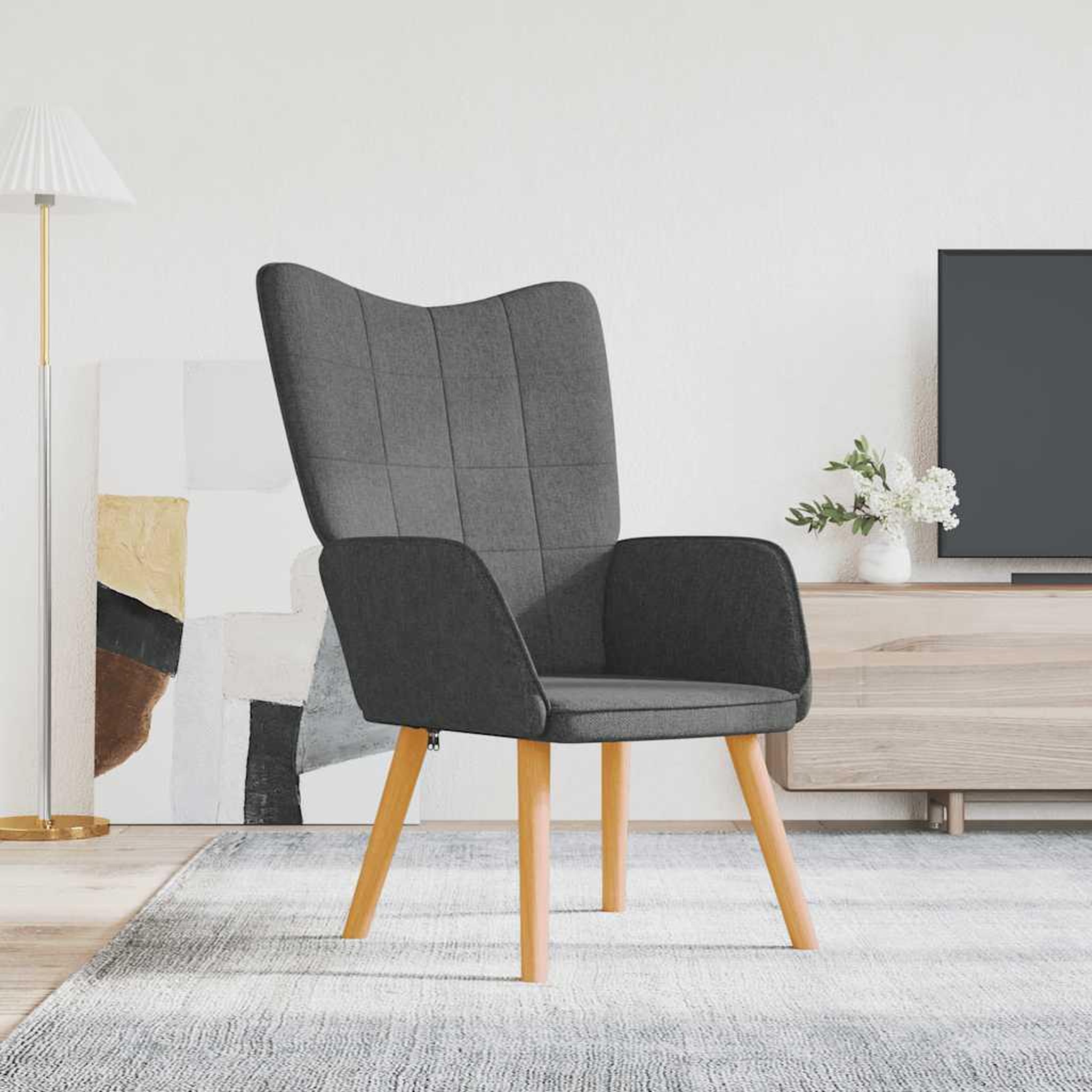 VIDAXL Chaise de relaxation Gris fonce Tissu