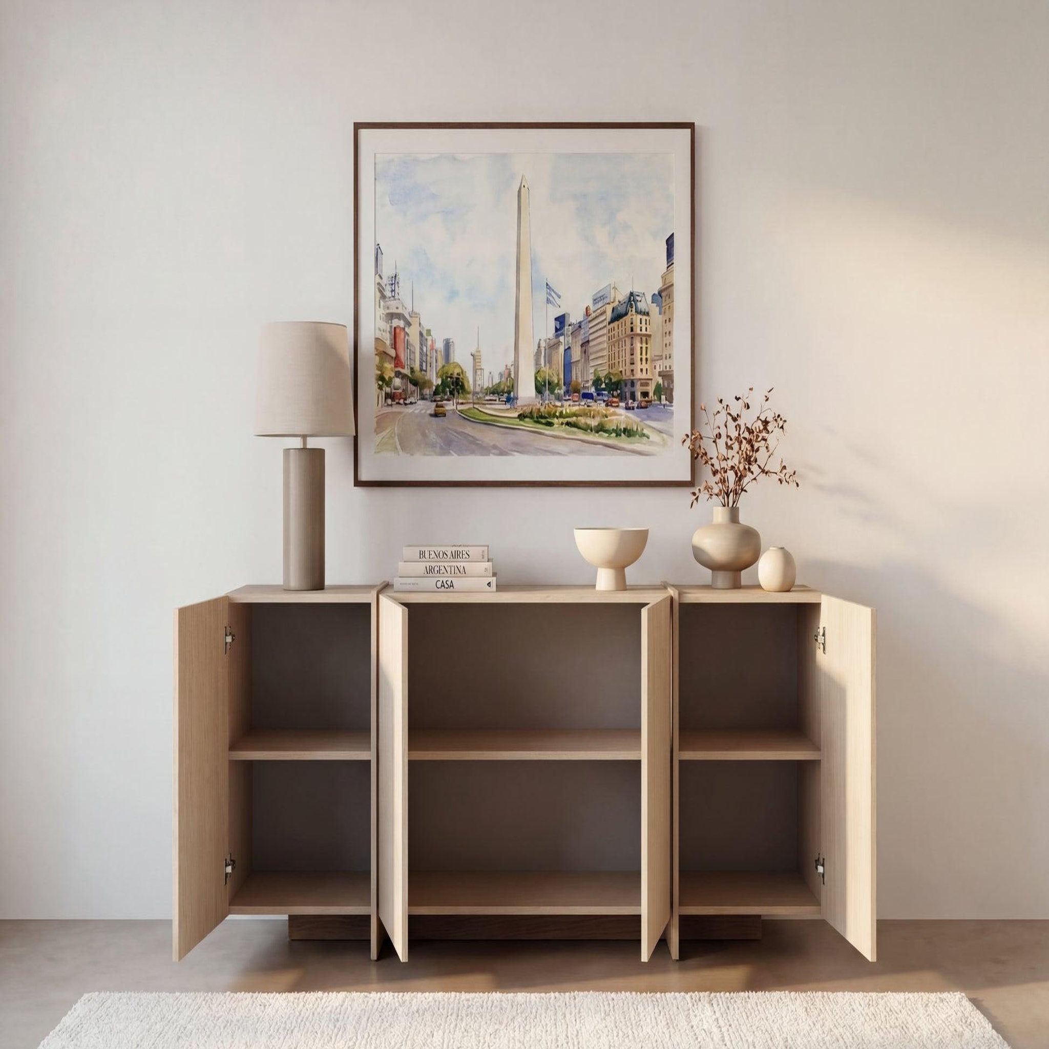Voir la diapositive 3 : CASANOVA PARIS Hanna - buffet 177cm en mélamine beige
