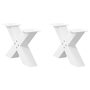 Voir la diapositive 1 : VIDAXL Pieds de table basse forme de X 2 pcs blanc 50x(30-31) cm acier
