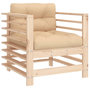 Voir la diapositive 3 : VIDAXL Chaises de jardin avec coussins lot de 2 bois de pin massif