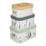 Atmosphera Kids Lot de 3 Boîtes de Rangement  Forêt  36cm Multicolore