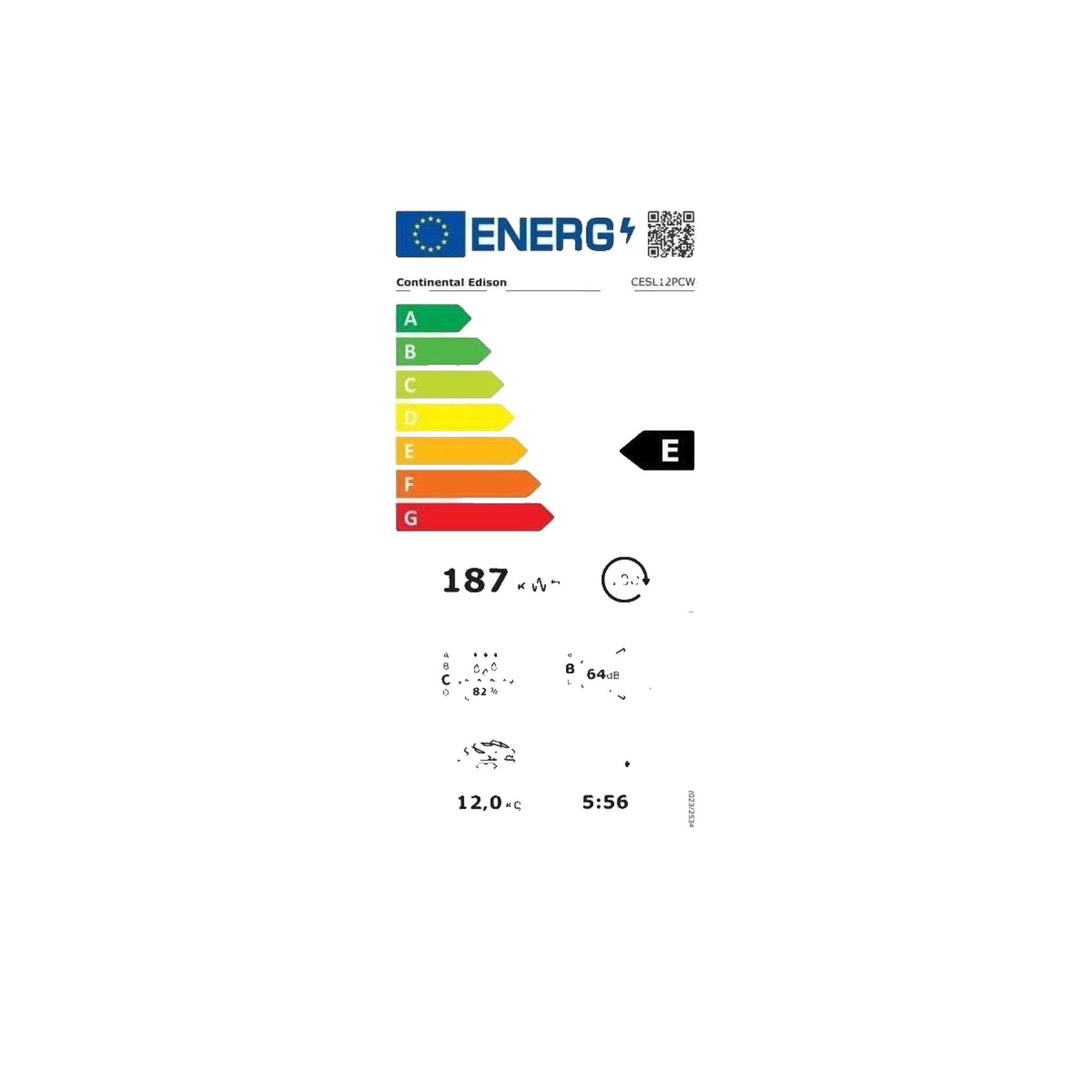Voir la diapositive 2 : CONTINENTAL EDISON continental edison sèche-linge cesl12pcw 12 kg white