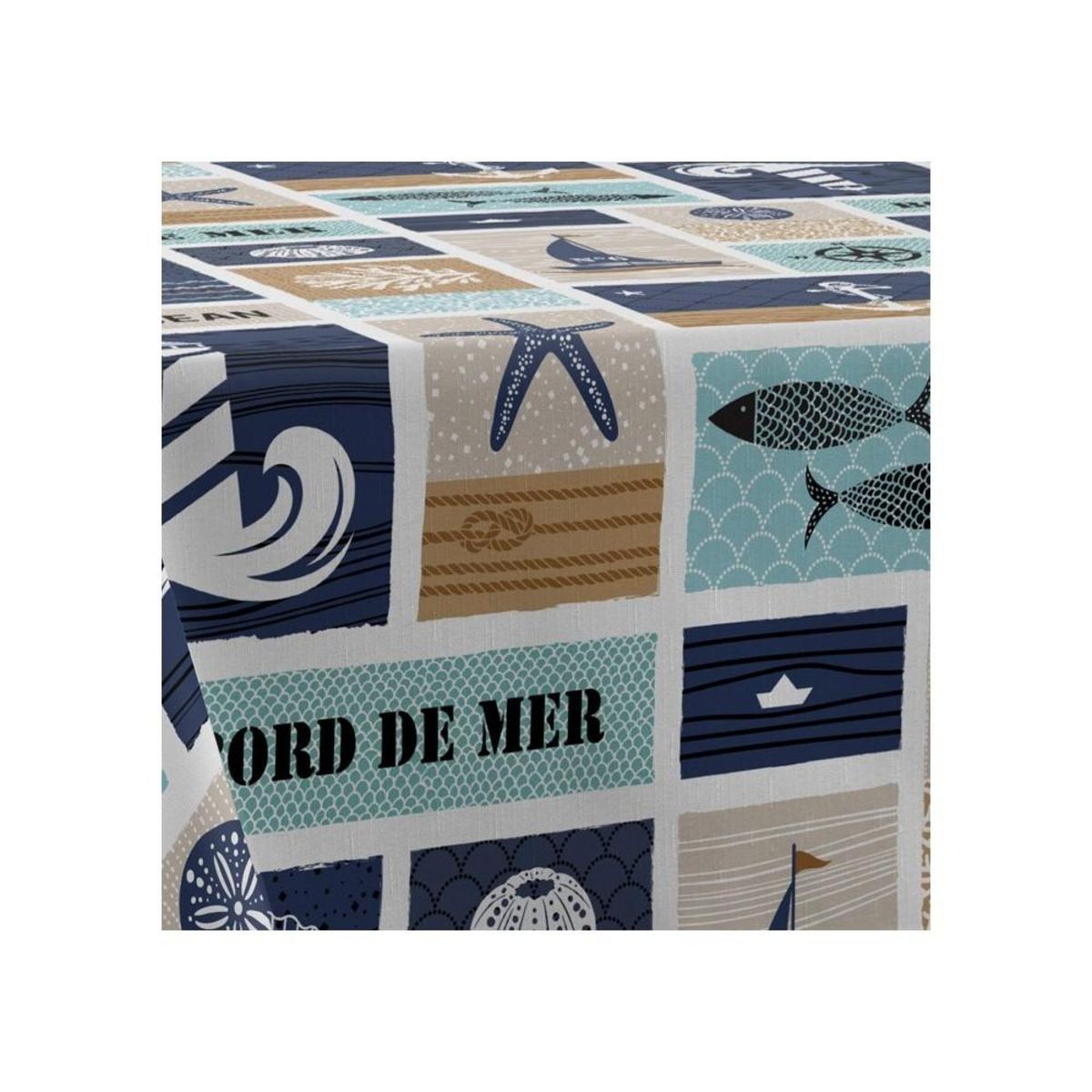Kaliss Nappe rectangulaire antitache 150x240 cm Bord de mer