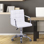 Voir la diapositive 2 : HOMCOM Chaise de bureau fauteuil manager pivotant hauteur réglable revêtement synthétique capitonné blanc