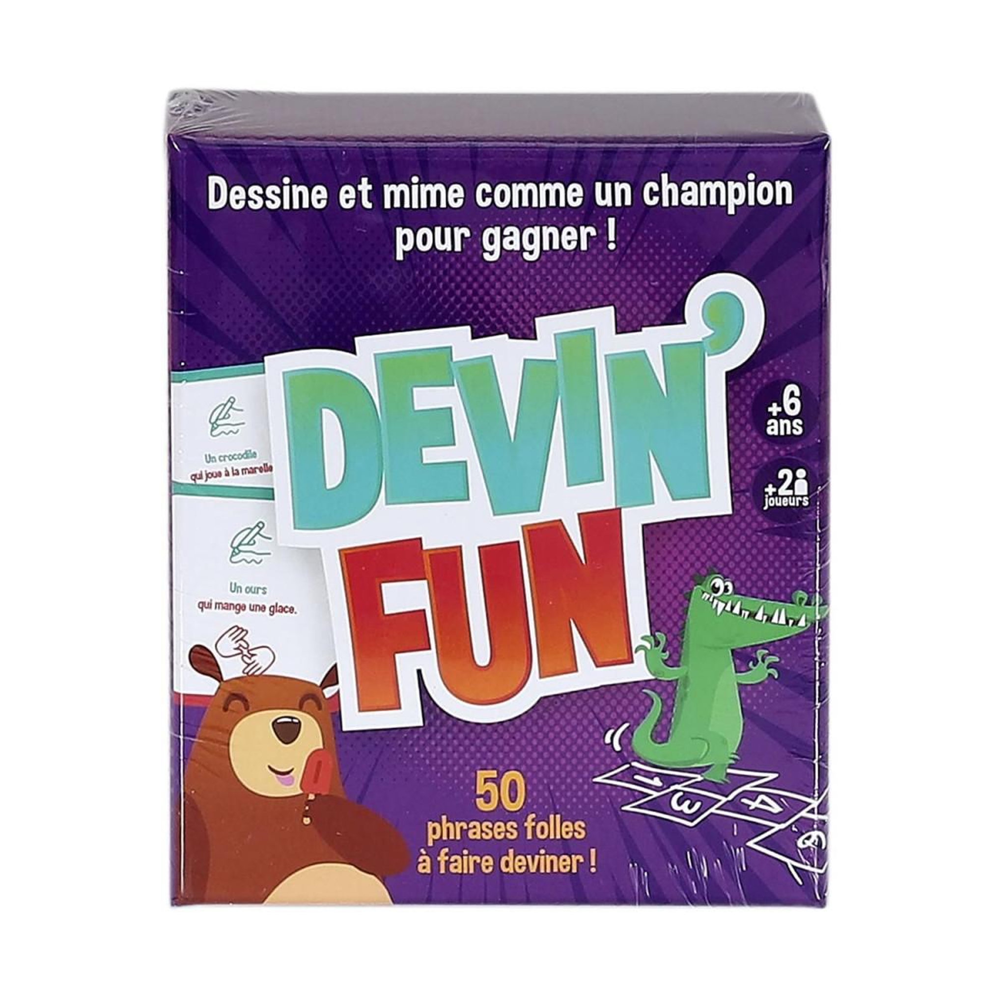 Voir la diapositive 1 : Jeux 2 momes Jeu de 60 cartes  devin fun  9cm multicolore
