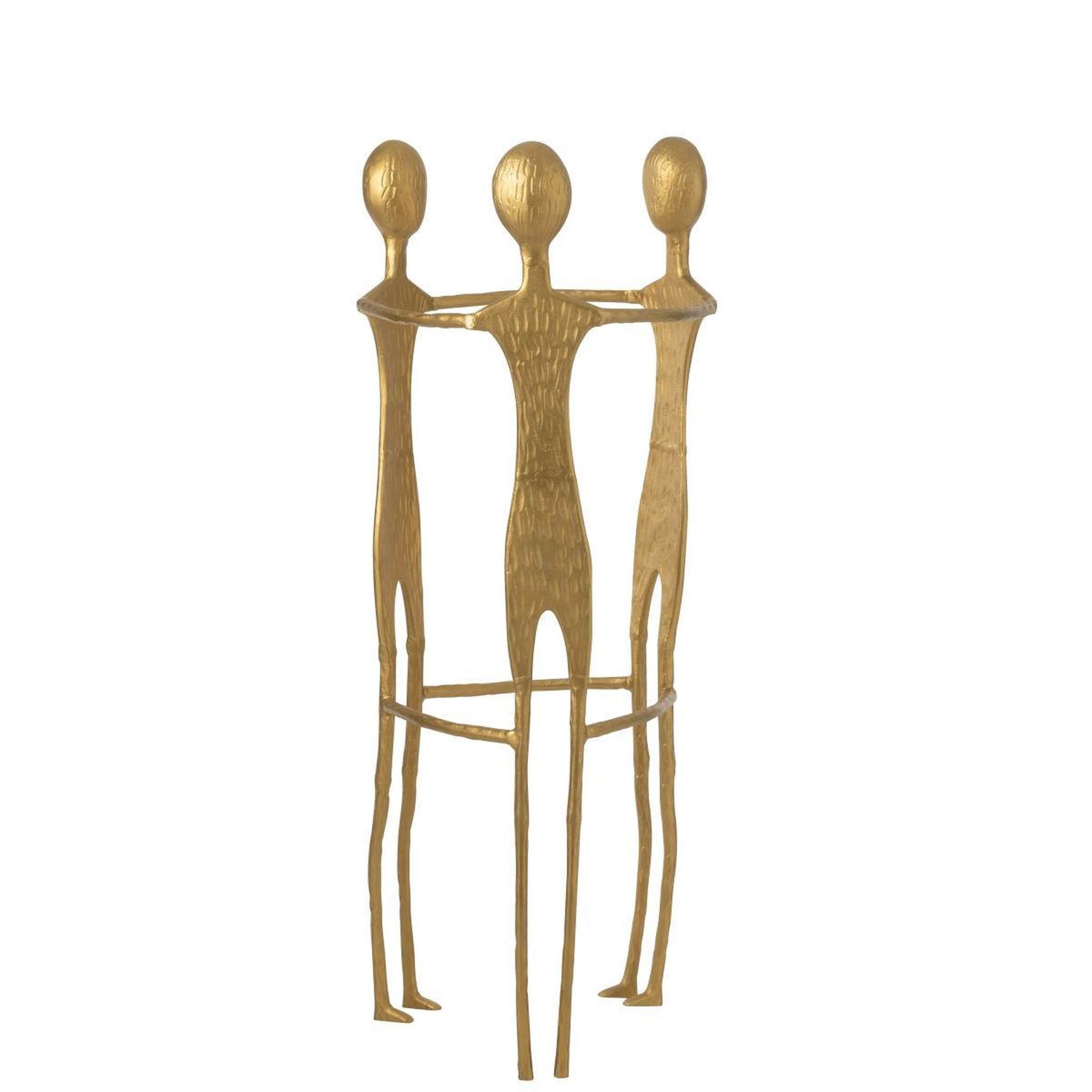 Voir la diapositive 2 : J-LINE Statue Figurine en Métal  3 Men  150cm Doré