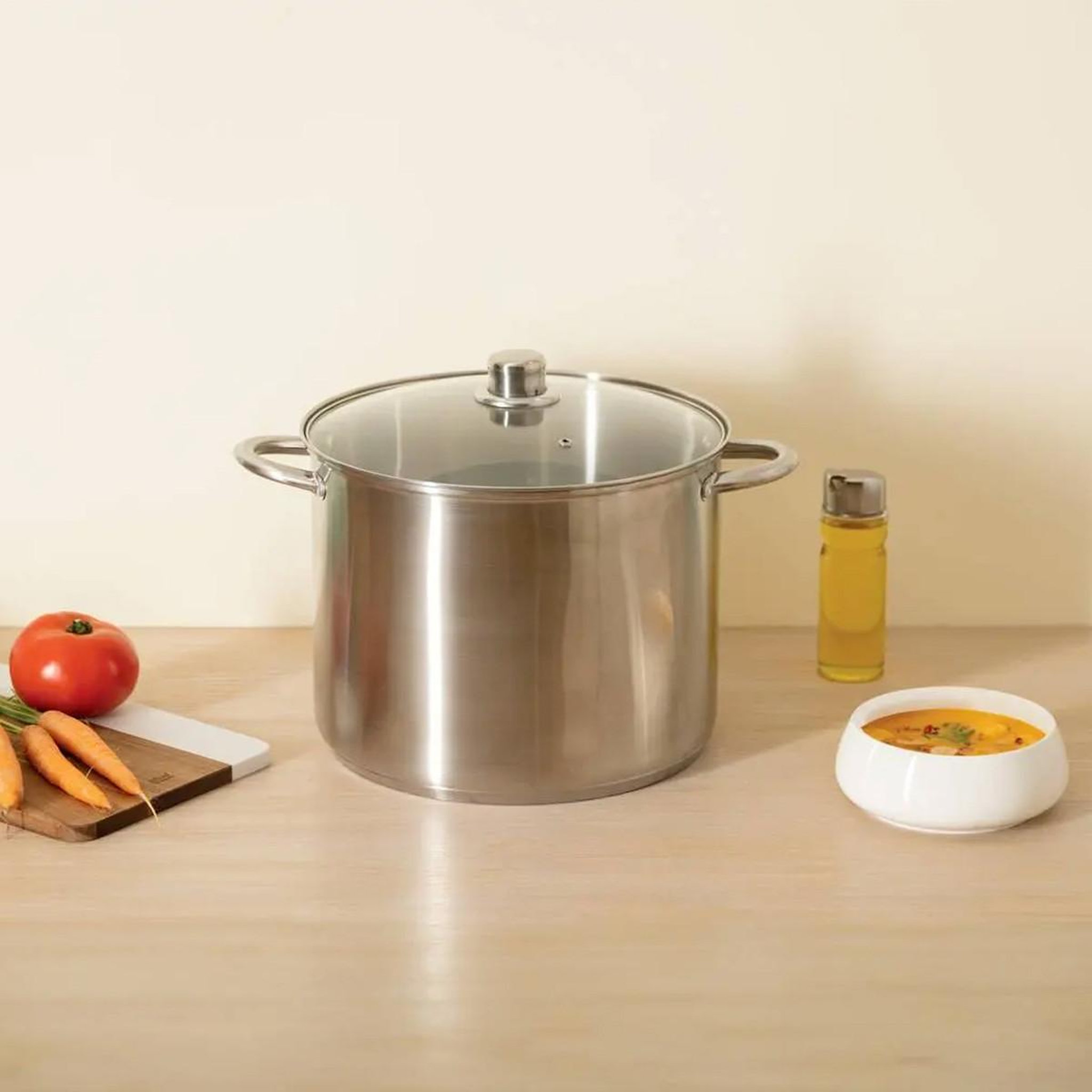 Voir la diapositive 5 : FIVE Marmite en Inox  Couvercle en Verre  13L Argent