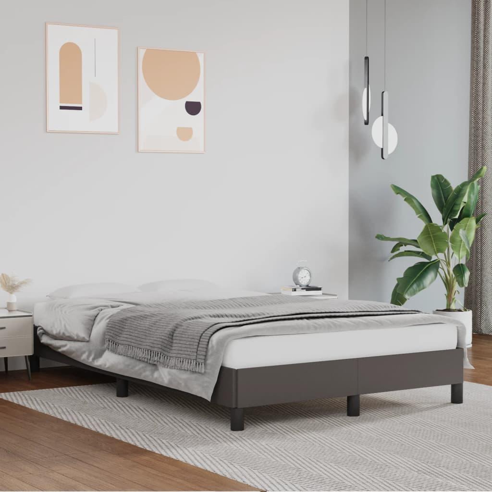 Voir la diapositive 2 : VIDAXL Cadre de lit sans matelas gris 120x200 cm similicuir
