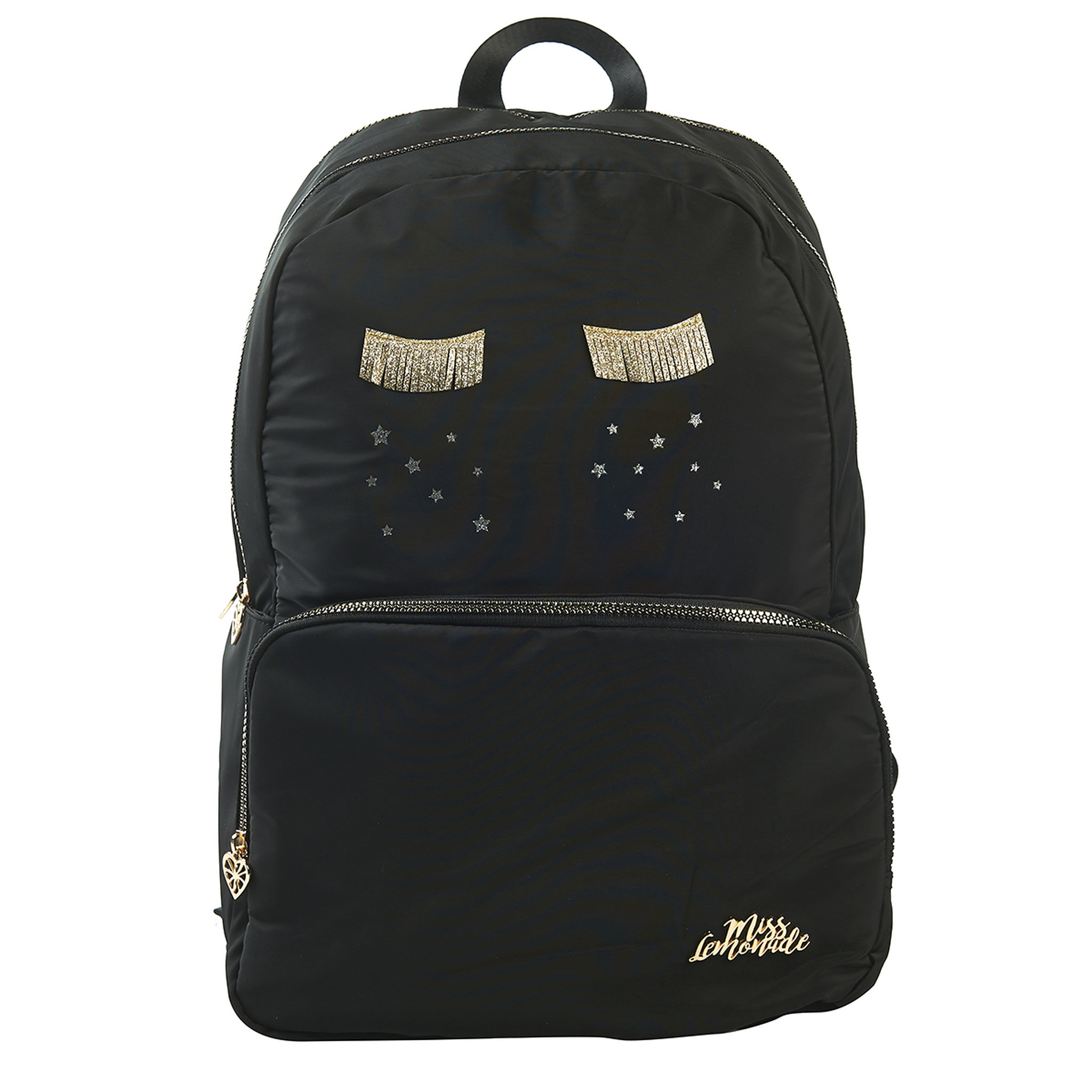 Voir la diapositive 1 : Smiley Sac à dos 2 compartiments noir MISS LEMONADE 