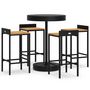Voir la diapositive 2 : VIDAXL Ensemble de bar jardin 5 pcs noir poly rotin/bois massif acacia