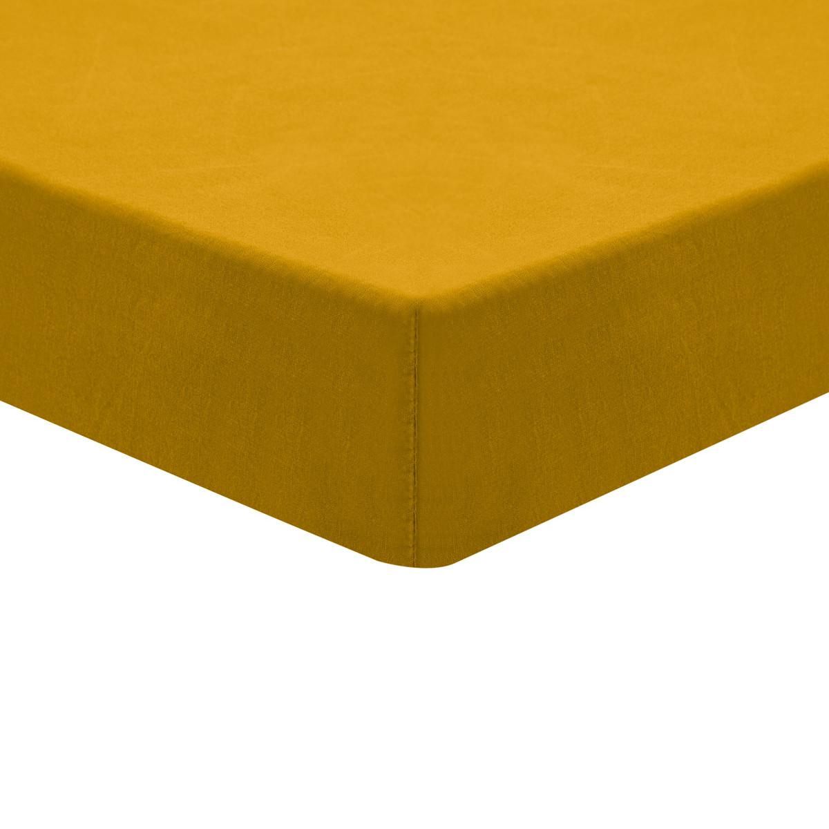 Sensei Maison Drap housse en coton lavé biologique bonnet 30 cm ORGANIKA