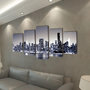 Voir la diapositive 2 : VIDAXL Set de toiles murales imprimees Horizon de New York monochrome
