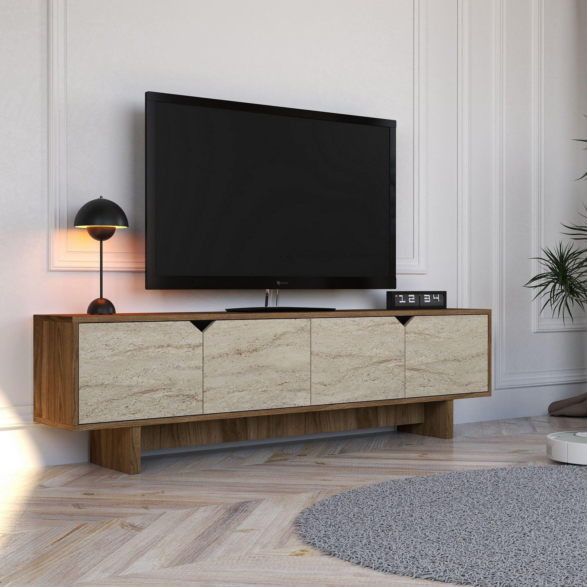 Voir la diapositive 2 : Habitat et Jardin Meuble tv en bois  istemi  180 x 30 x 50 cm - noyer
