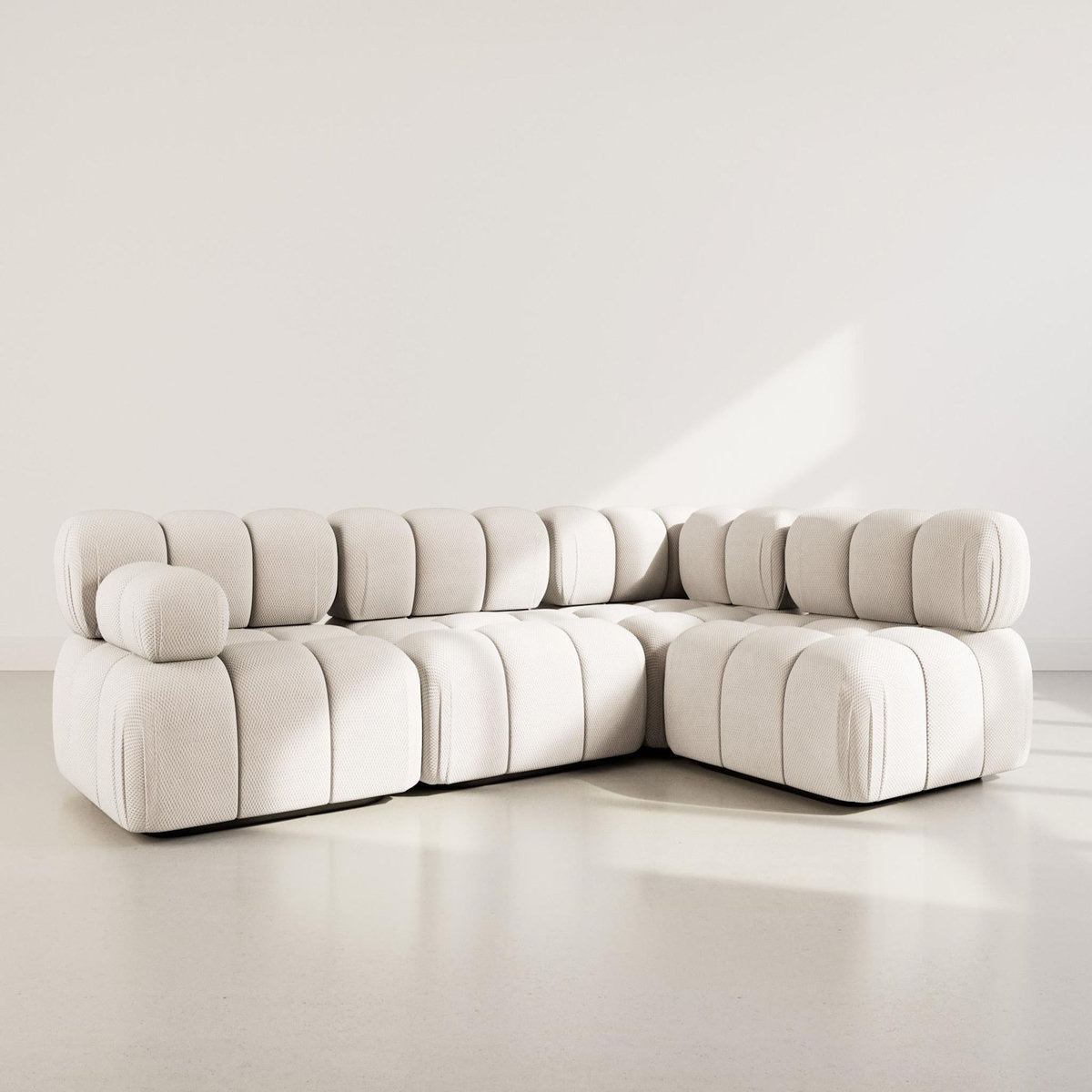 LISA DESIGN Ruby - canapé modulable d'angle droit 5 places en velours texturé