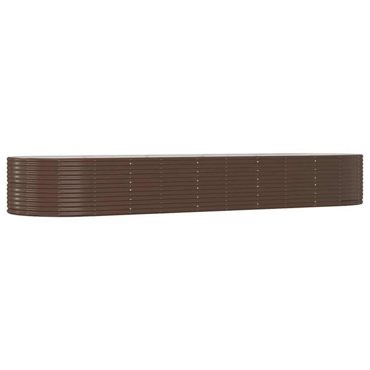 VIDAXL Lit sureleve de jardin Marron Acier enduit de poudre