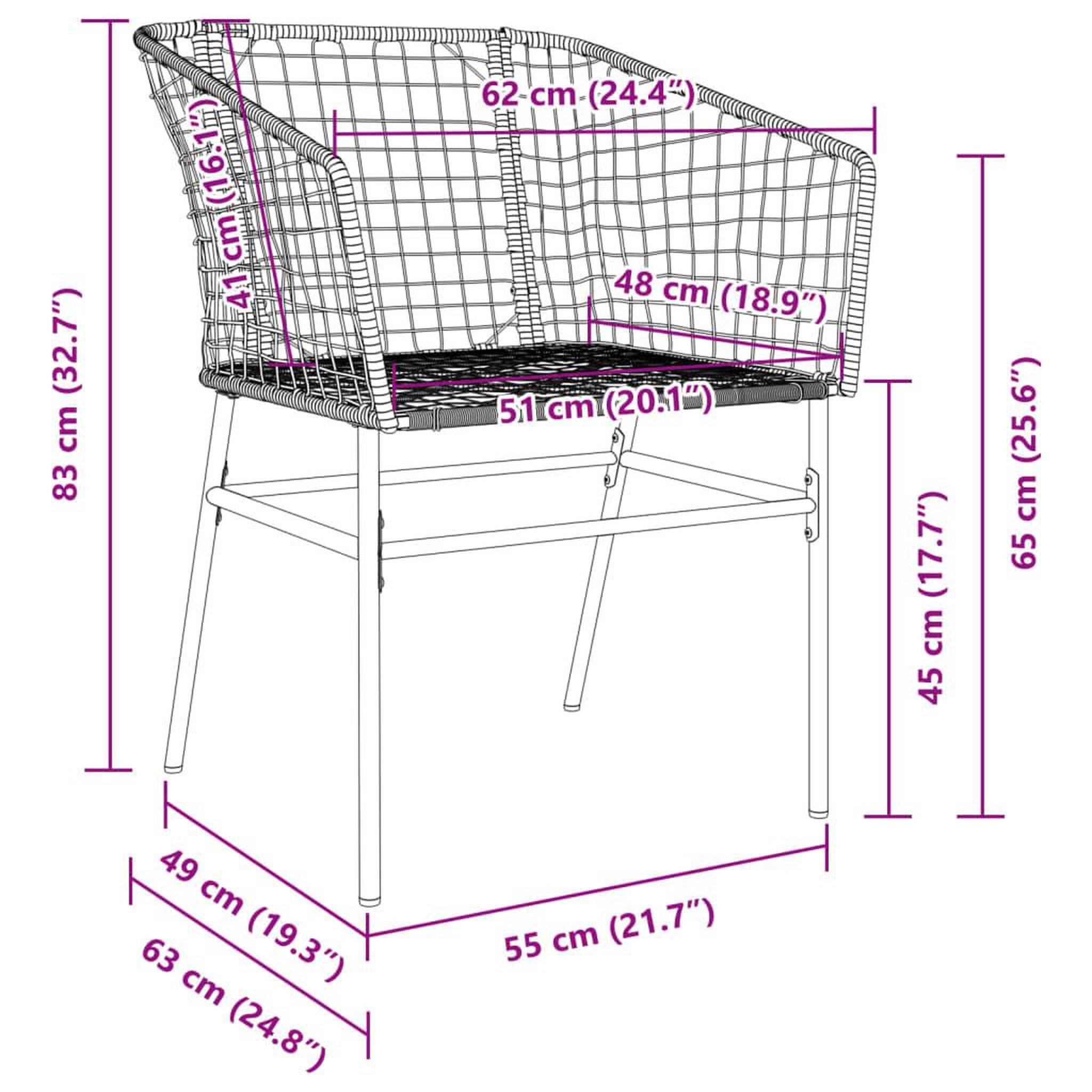 Voir la diapositive 6 : VIDAXL Chaises de jardin lot de 2 Noir Resine tressee
