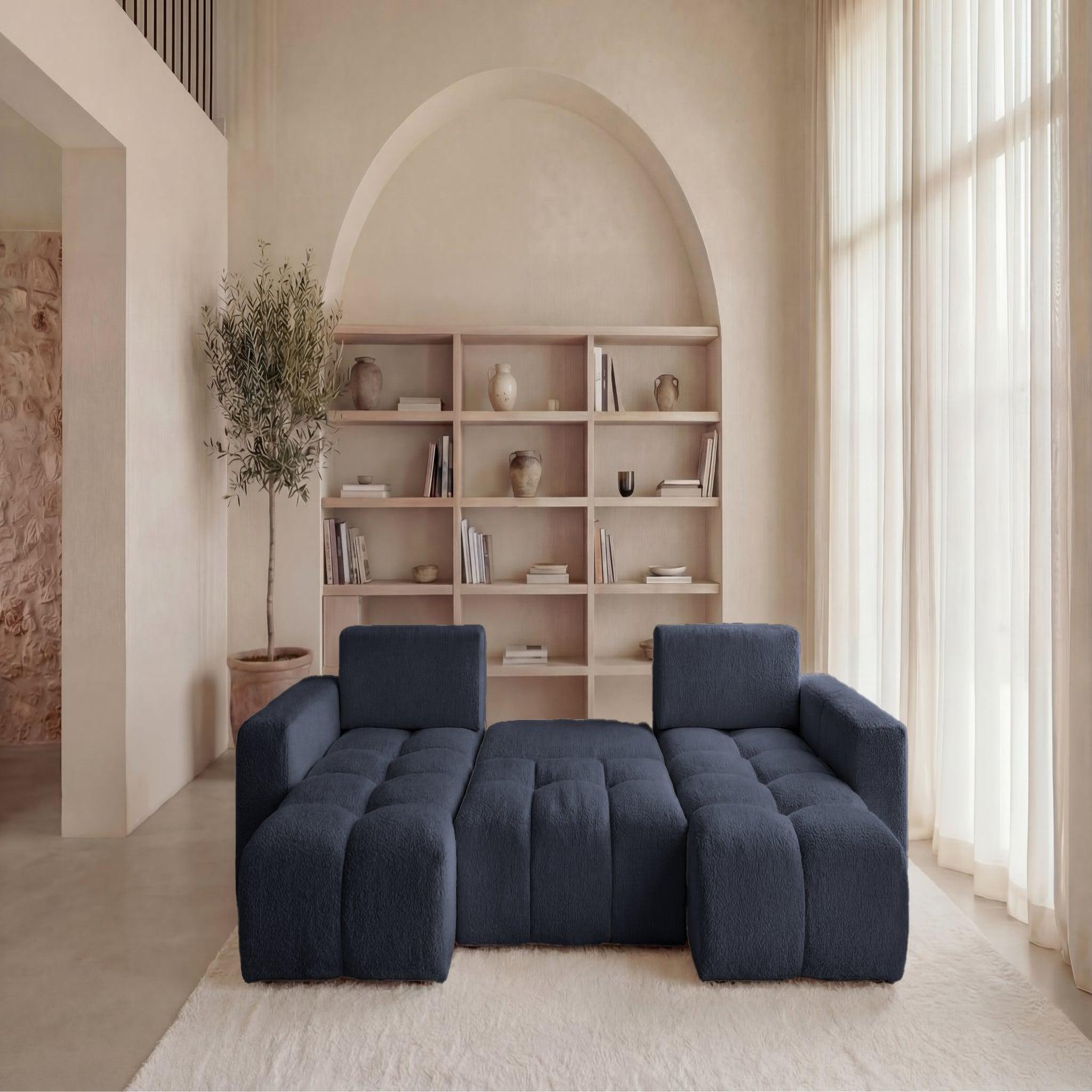 Voir la diapositive 4 : CASANOVA PARIS Constance - canapé panoramique tissu chenille