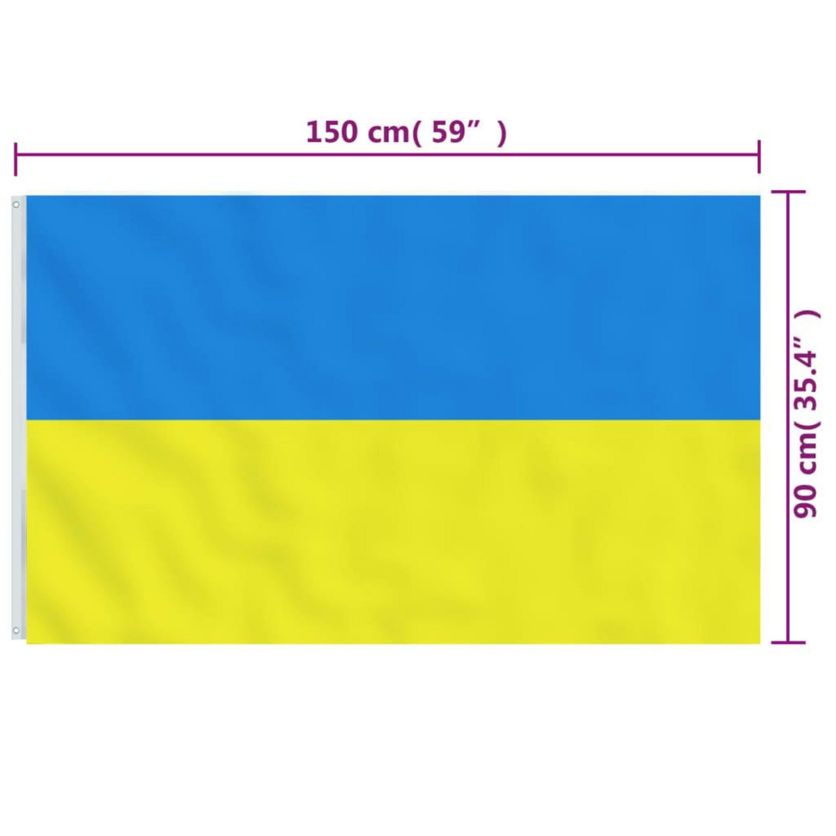 VIDAXL Drapeau de l'Ukraine avec œillets en laiton 90x150 cm