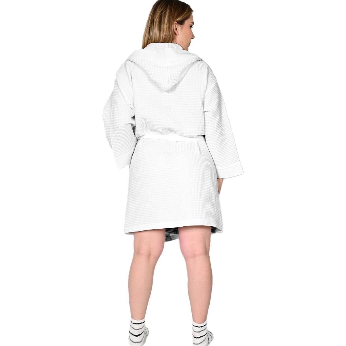 Sensei Maison Peignoir mi-long nid d'abeille SPA CAPUCHE
