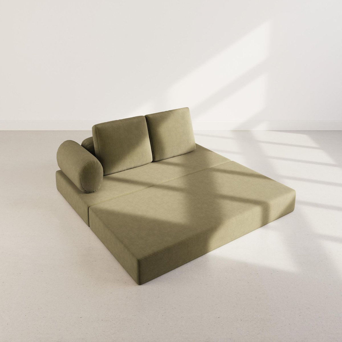 LISA DESIGN Lonny - canapé 3 places convertible en velours côtelé