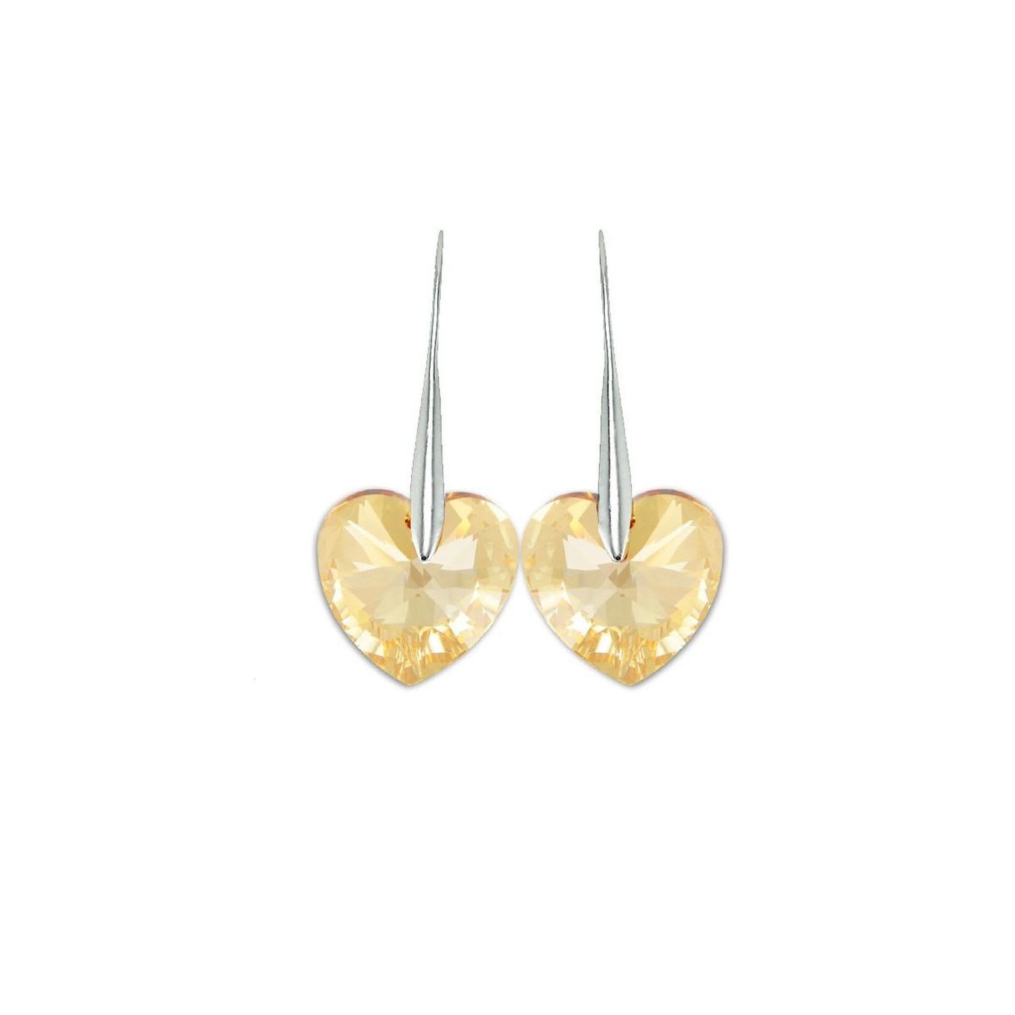 Voir la diapositive 3 : SC CRYSTAL Parure collier et boucles d'oreilles coeurs SC Crystal orneés de Cristaux scintillants