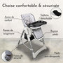 Voir la diapositive 3 : Monsieur Bébé Chaise haute bébé pliable réglable hauteur dossier tablette - Ptit