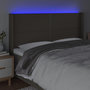 Voir la diapositive 4 : VIDAXL Tete de lit a LED Taupe 203x16x118/128 cm Tissu