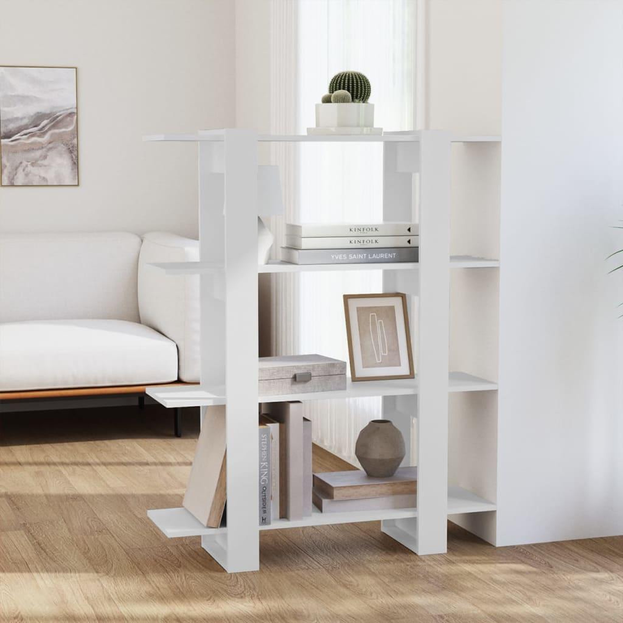 Voir la diapositive 1 : VIDAXL Bibliotheque/Separateur de piece Blanc 100x30x123,5 cm