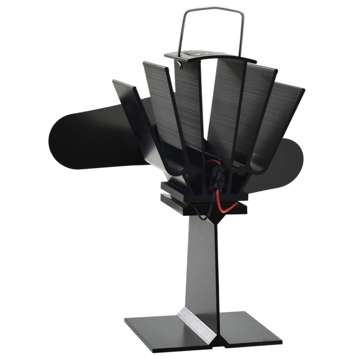 VIDAXL Ventilateur de poele alimente par chaleur 2 pales Noir
