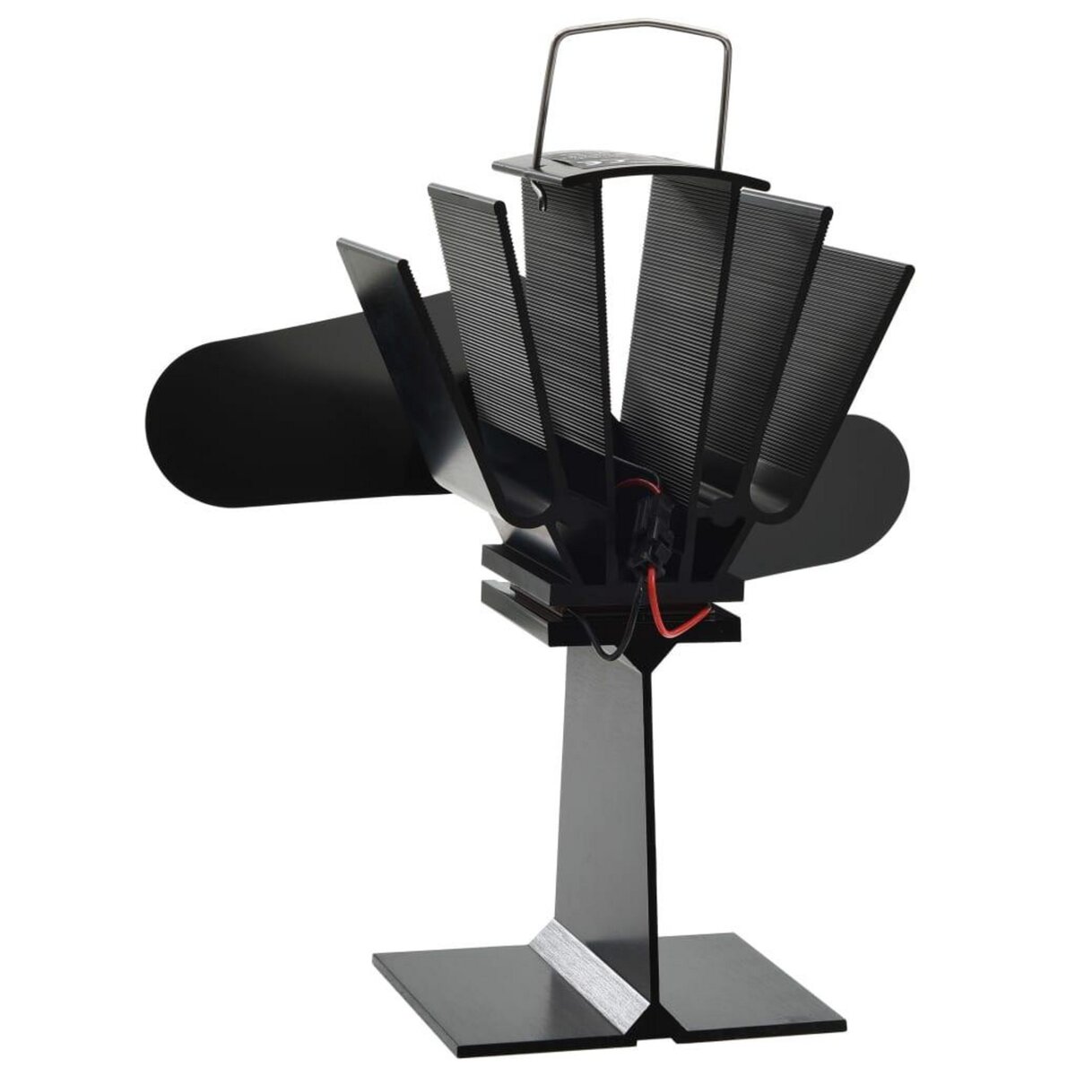 VIDAXL Ventilateur de poele alimente par chaleur 2 pales Noir