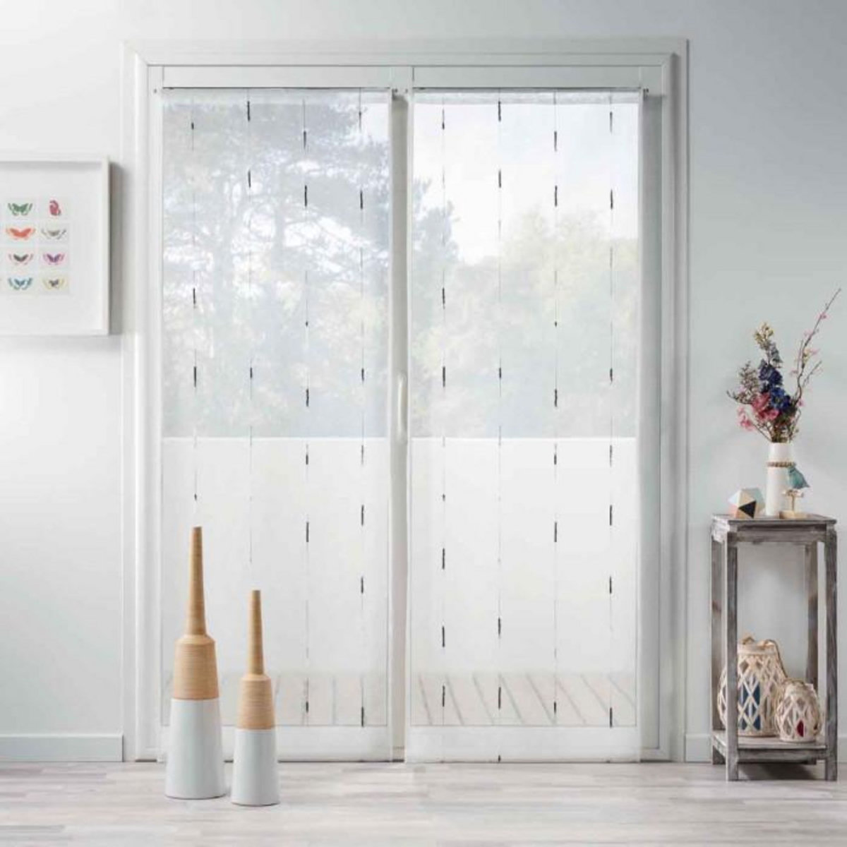 Paris Prix Paire de Voilages  Chenilla  70x240cm Gris