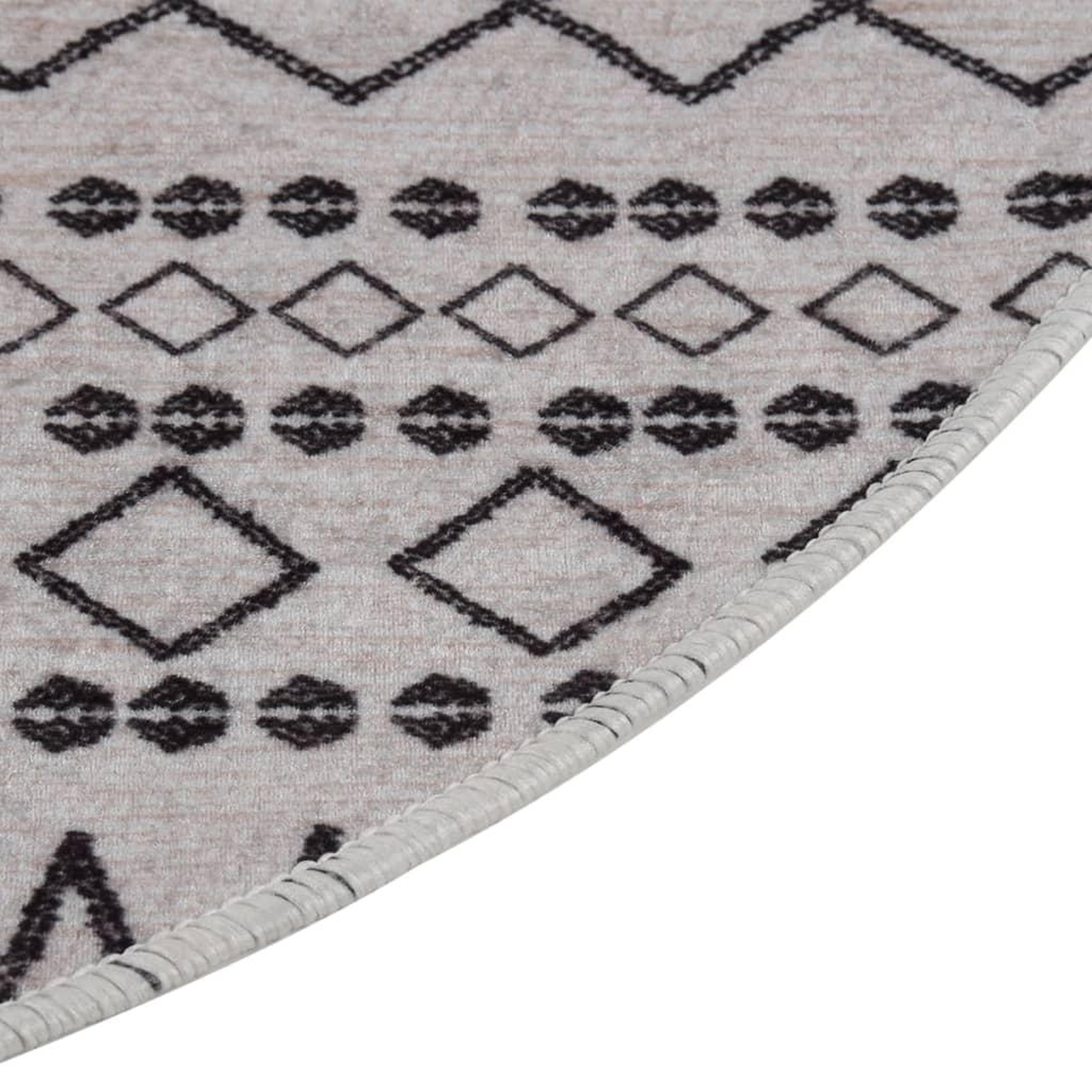 Voir la diapositive 3 : VIDAXL Tapis lavable antiderapant φ120 cm noir et blanc